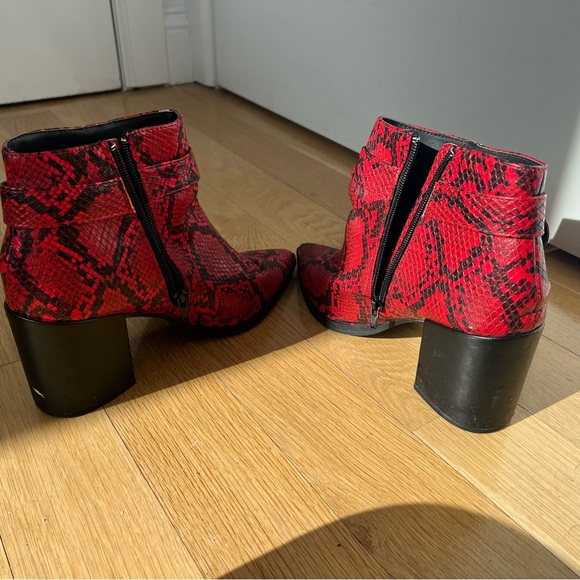 Go Jane - Snake Me Out Pointy Block Heel Booties - Picture 2 of 9